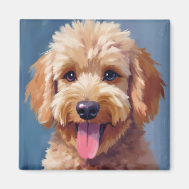 Golden Doodle | Dog Watercolor Painting Pet マグネット