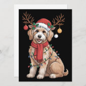 Golden Doodle Gorgeous Reindeer Christmas Tree  シーズンカード (正面/裏面)