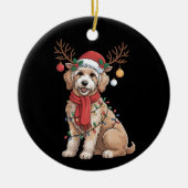 Golden Doodle Gorgeous Reindeer Christmas Tree  セラミックオーナメント (正面)