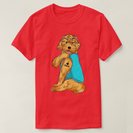 Golden Doodle I Love Dad Tattoo Apparel, Dog Dad G Tシャツ (デザイン正面)