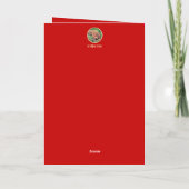 Golden Doodle Red 箔グリーティングカード (裏面)