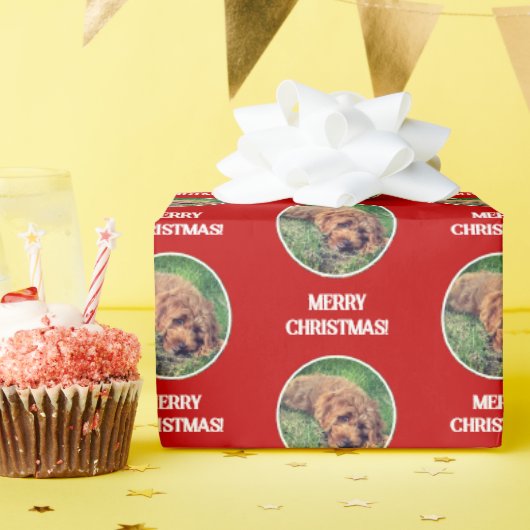 Golden Doodle Red Wrapping Paper ラッピングペーパー (誕生日パーティー)