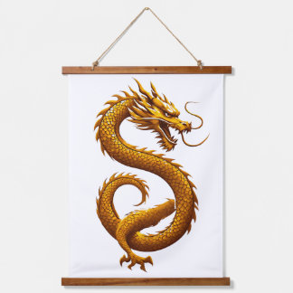 Golden Dragon 吊り下げ型タペストリー