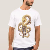 Golden Dragon and Tiger Fantasy Art Tシャツ (正面)