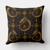 Golden Dragon Dark Fantasy Pillow クッション (裏面)