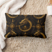 Golden Dragon Dark Fantasy Pillow ランバークッション (ブランケット)