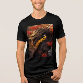 Golden Dragon in Fiery Autumn Canyon トライブレンドＴシャツ (正面)