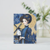 Golden Dutch Woman Landscape ポストカード (スタンド正面)