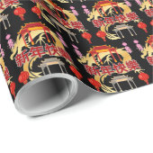 Golden Dynasty Bloom black ラッピングペーパー (ロールコーナー)