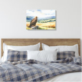 Golden Eagle Bird Wildlife Art Watercolor Style キャンバスプリント (インサイチュ (寝室))