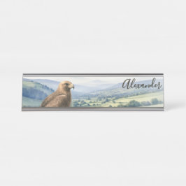Golden Eagle Bird Wildlife Landscape Personalized デスクネームプレート