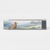 Golden Eagle Bird Wildlife Landscape Personalized デスクネームプレート (正面)
