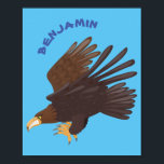 Golden eagle funny cartoon illustration ポスター<br><div class="desc">This golden eagle is after dinner! Drawn in fun cartoon illustration style for lovers of all things birds of prey!</div>