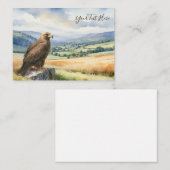 Golden Eagle Watercolor Bird of Prey Custom Text ノートカード (正面/裏面)