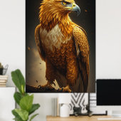Golden Eagle Wildlife Nature Wall Art ポスター (ホームオフィス)