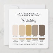 Golden Earth Wedding Color Palette Elegant Card 招待状 (正面)