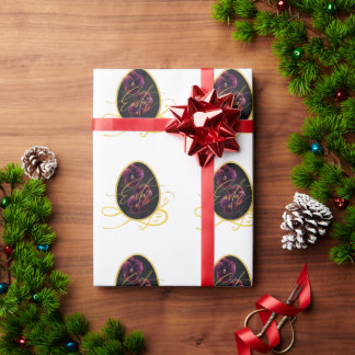 Golden Easter Egg and Elegant Iris ラッピングペーパー