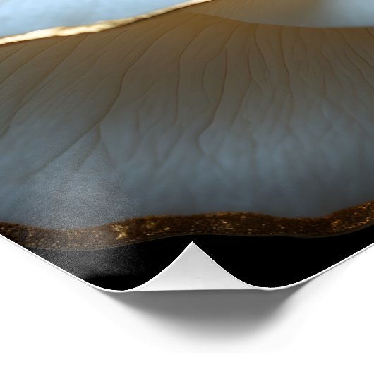 Golden-Edged Purity Crystal Heart Rose Poster ポスター (コーナー)