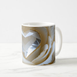 Golden-Edged Purity Crystal Rose Mug コーヒーマグカップ
