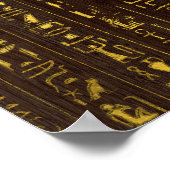 Golden Egyptian Eye of Horus  and hieroglyphics ポスター (角)