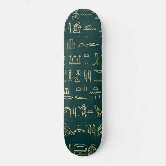 Golden Egyptian Hieroglyphs Typography Egypt スケートボード (正面)