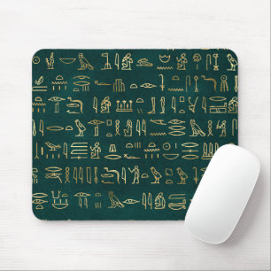 Golden Egyptian Hieroglyphs Typography Egypt マウスパッド