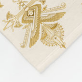 Golden Egyptian Motif Pattern フリースブランケット (角)