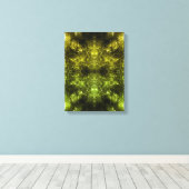 Golden Electric Plasma Fractal Art キャンバスプリント (インサイチュ (ウッドフロア))