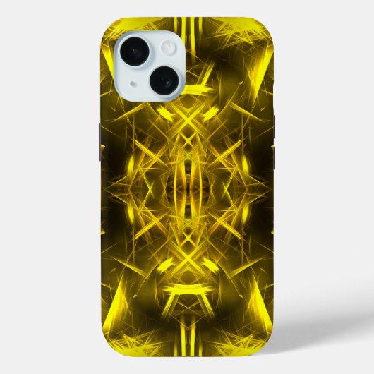 Golden Electric Plasma Fractal Art Case-Mate iPhoneケース (裏面)