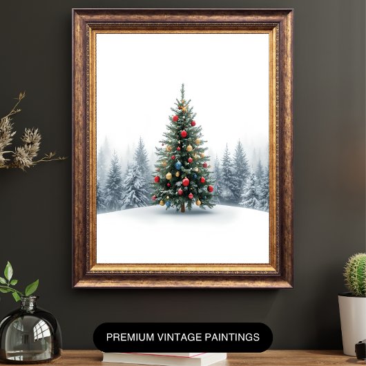 Golden Elegance Christmas Tree Poster ポスター