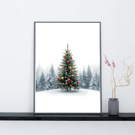Golden Elegance Christmas Tree Poster ポスター
