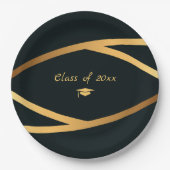 Golden Elegance Class Of Graduation ペーパープレート (正面)