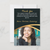 Golden Elegance Class Of Photo Graduation サンキューカード (正面)