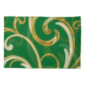 Golden Elegance Moss Green pattern 枕カバー (裏面)