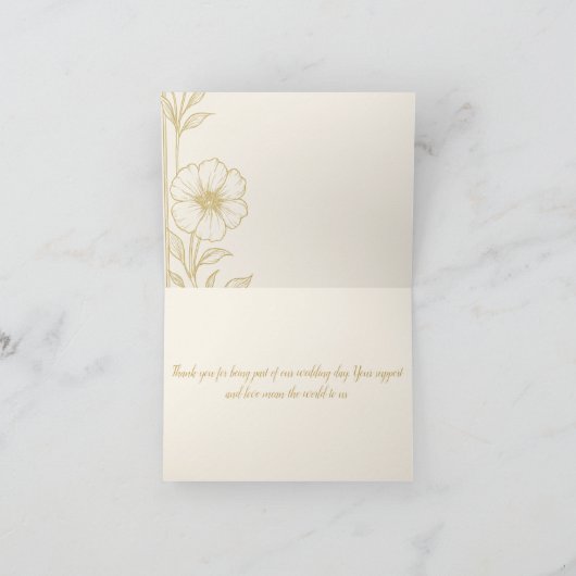 Golden Elegance Thank You Card – Classic Wedding  サンキューカード (内部)