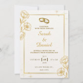 Golden Elegance Wedding Invitation 招待状 (正面)