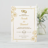 Golden Elegance Wedding Invitation 招待状 (スタンド正面)