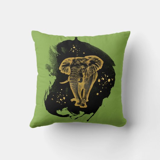 Golden Elephant Kissen Greenery クッション (裏面)