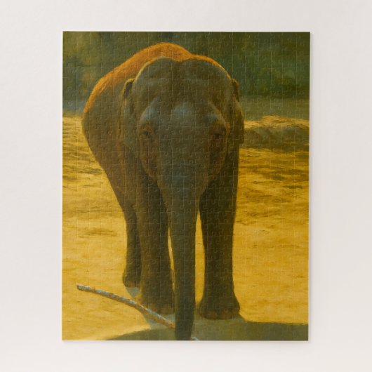 Golden Elephant Wisdom – Majestic Wildlife ジグソーパズル (縦)