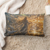 Golden Elven Fantasy Light – Impressionist Fantasy ランバークッション (ブランケット)