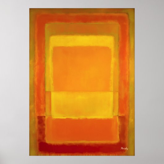 Golden Ember Color Field Abstract Modern Art ポスター (正面)