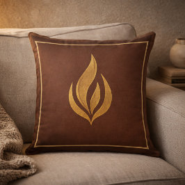 Golden Ember Glow Throw Pillow クッション