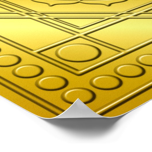 Golden Embossed Om Design ポスター (角)