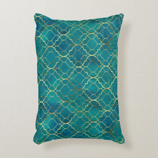 Golden Emerald Geometry アクセントクッション (正面(垂直))
