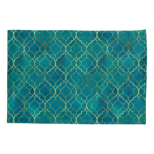 Golden Emerald Geometry 枕カバー (裏面)