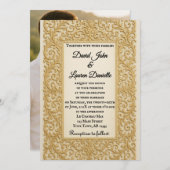 Golden Ever After Photo Wedding Invitation 招待状 (正面/裏面)