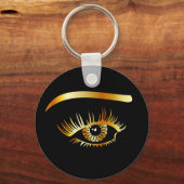 Golden eye with eyebrow and details inside キーホルダー (正面)