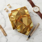Golden Faceted Crystal Geometric ネクタイ
