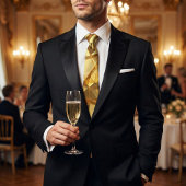 Golden Faceted Crystal Geometric ネクタイ