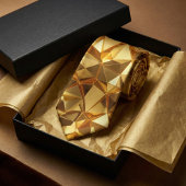 Golden Faceted Crystal Geometric ネクタイ